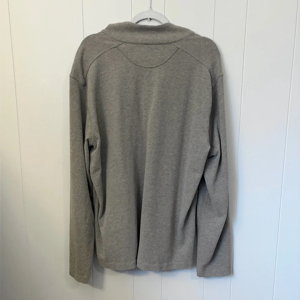 JCrew 1/4 Zip Pullover Sueded Jersey Cotton Tan Brown Sweatshirt Men’s XL